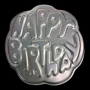 Wilton Happy Birthday 502-2405 Cake Pan Aluminum Bakeware 1980 Retro Look